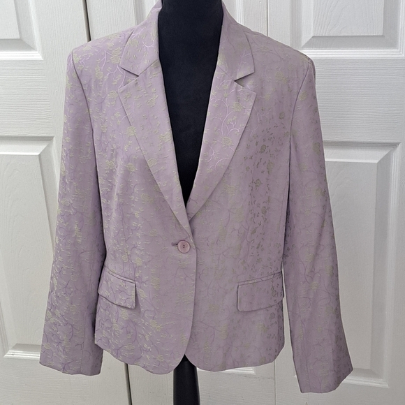 NWT Rena Rowan Floral Lavender & Green Embossed Jacket    Size 16 - Picture 1 of 11